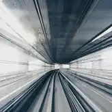 Looking out the front of a metro train